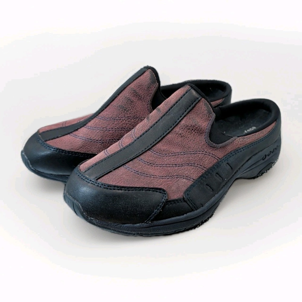 Easy Spirit TRAVELTIME 8M Textile Leather Slip Mules‎ Sandal Women Shoes Purple